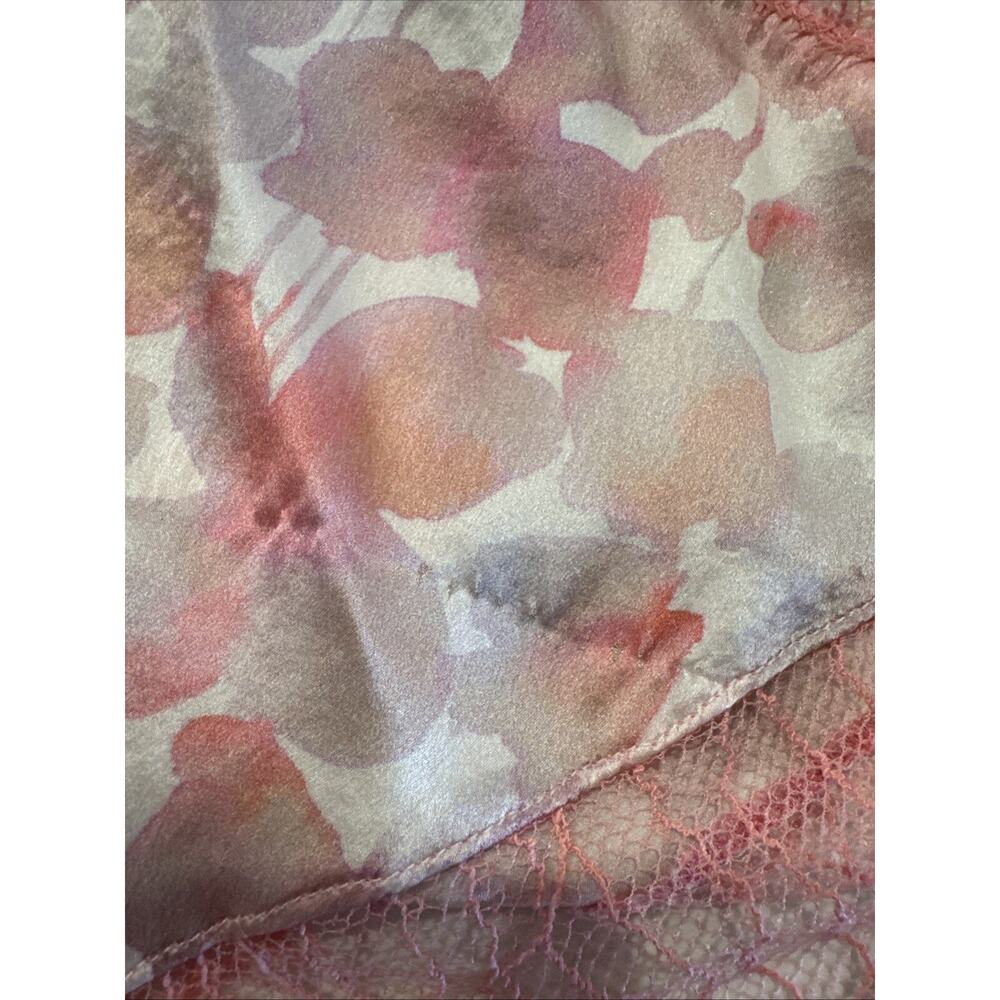 Naked Princess Women’s Silk Ella Romper Lingerie Pink Petal Print Silk Lace READ - Picture 9 of 11